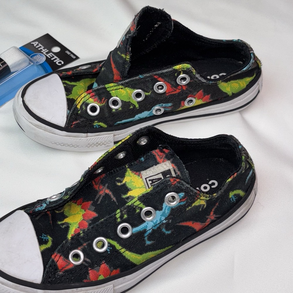 Converse Chuck‎ Taylor All Star Sneakers Dinosaurs Low Top Little Kids Size 11 - Picture 4 of 8